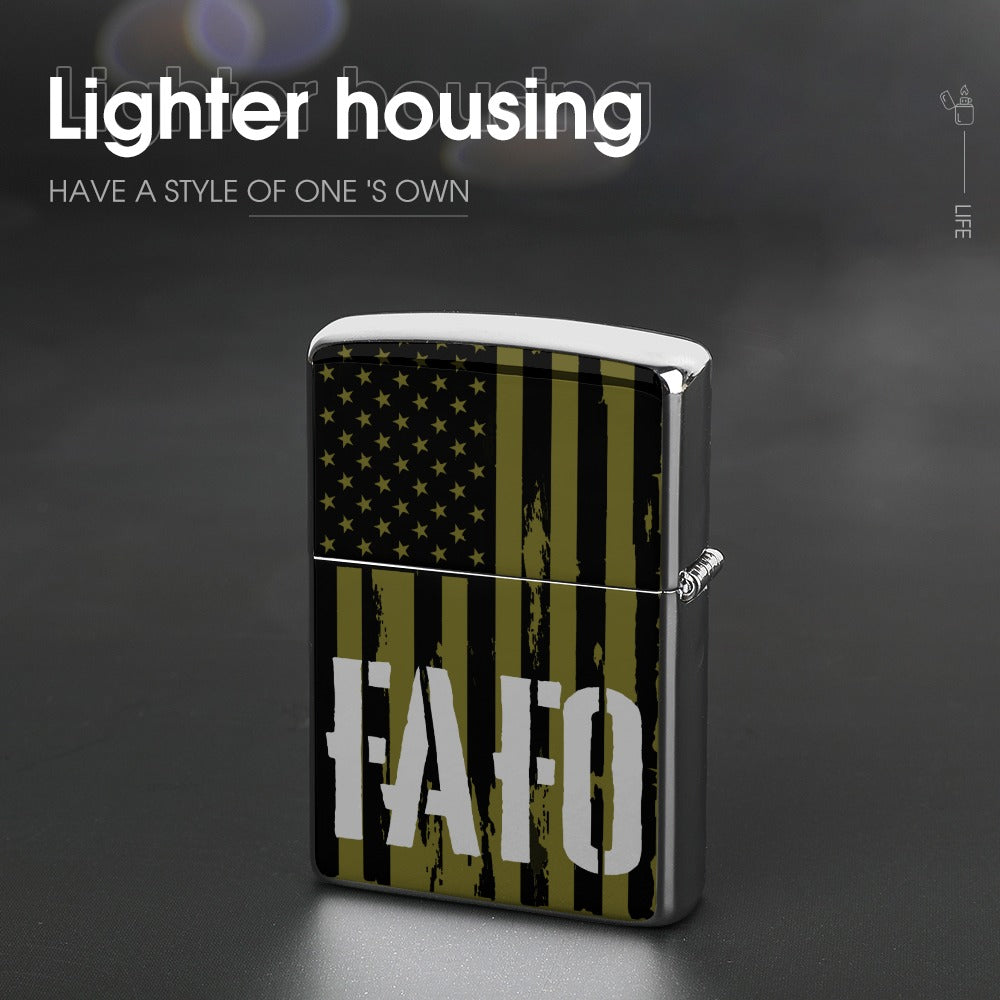 Lighter Casing - "FAFO Vertical American Flag" (Olive)