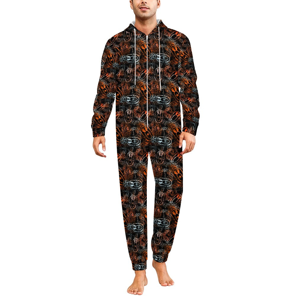 Adult Plush Onesie - "It's 5 o'clock Somewhere" (Orange on Black)
