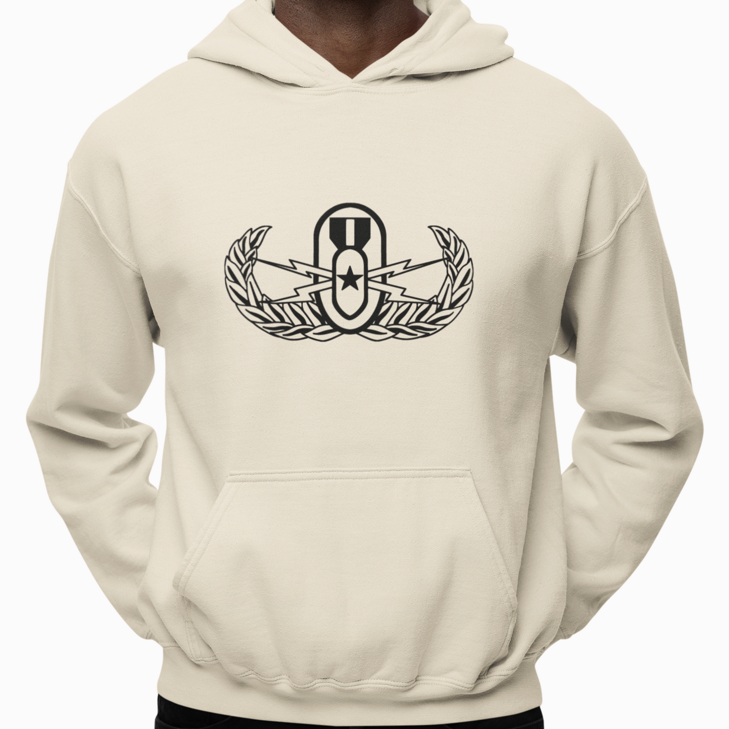 Hoodie - "EOD Senior Badge" (Sand)
