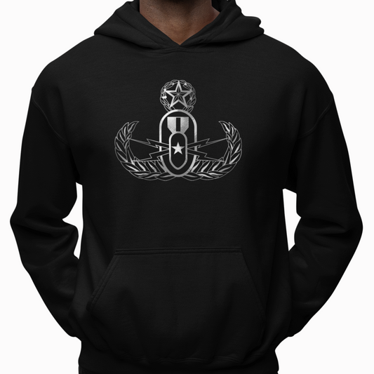 Hoodie - "It's 5 o'clock Somewhere" (EOD Master Badge: BW) (Black)