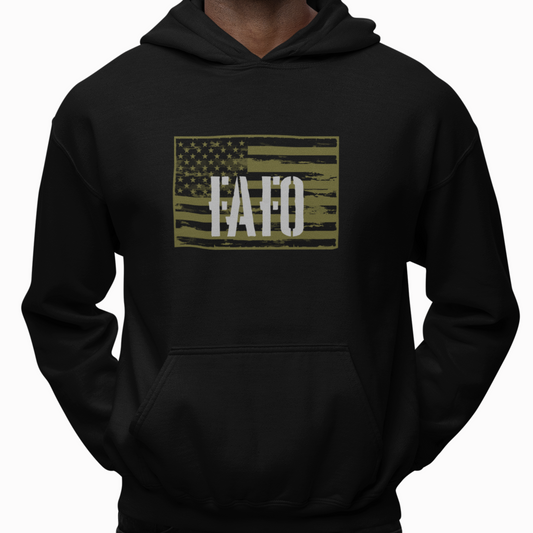 Hoodie - "FAFO American Flag" (Black)