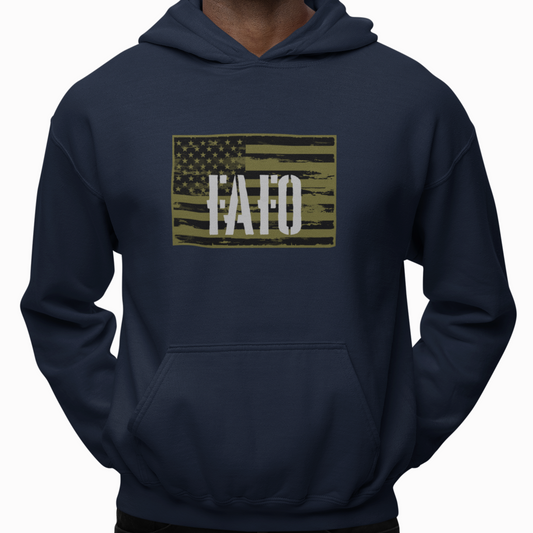 Hoodie - "FAFO American Flag" (Navy)
