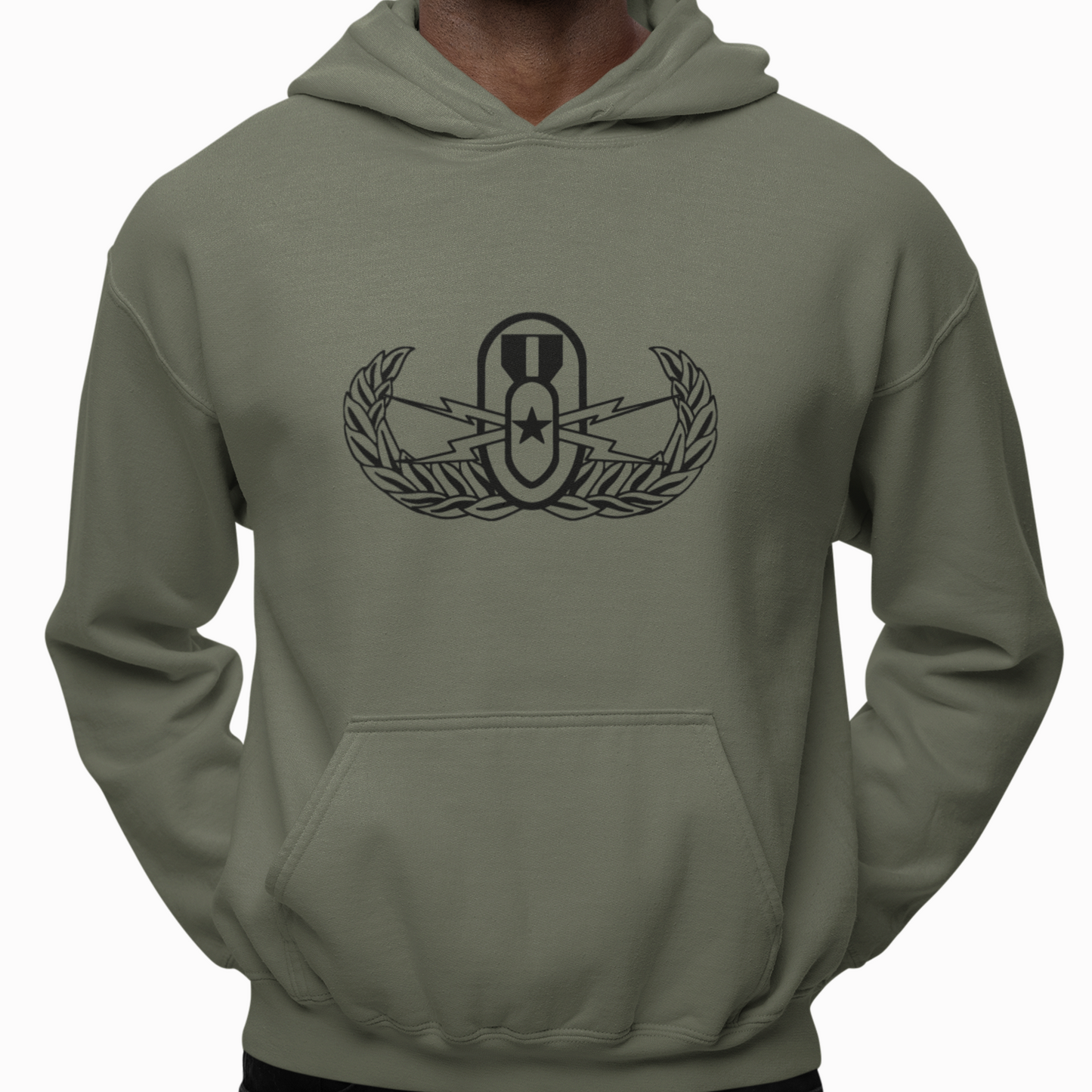 Hoodie - "EOD Senior Badge" (Olive)
