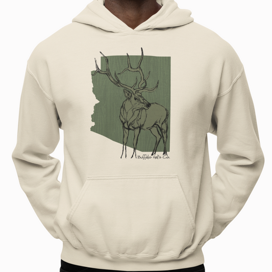 Hoodie - "AZ Elk" (Olive)
