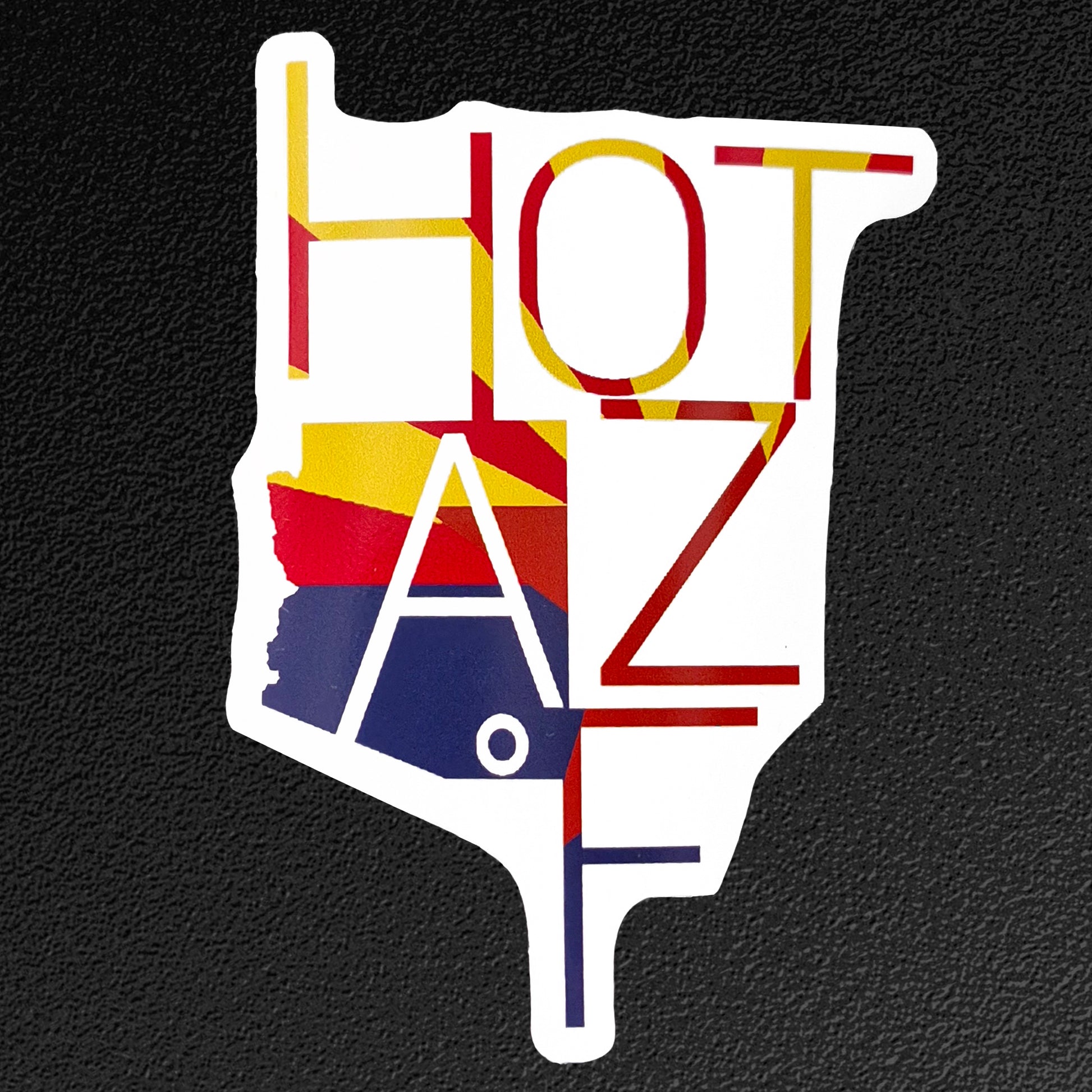 Map of Arizona with 'HOT AZ' text on a black background