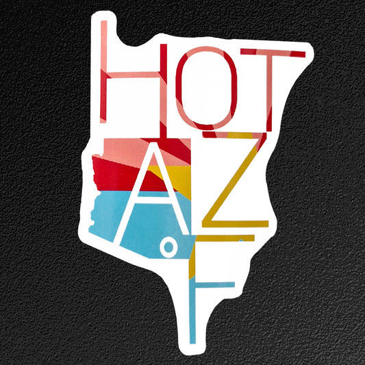 Colorful 'HOT AZ' logo on a black background