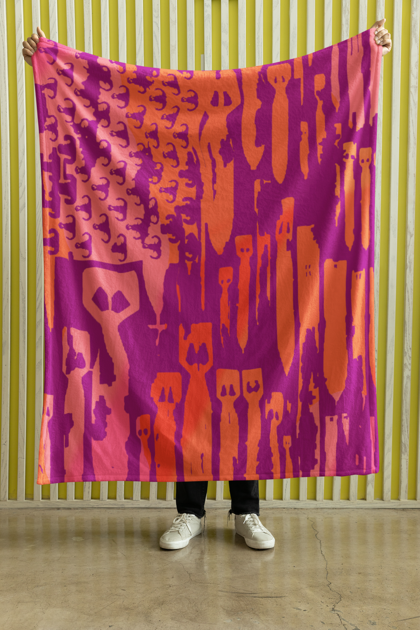 Pre-Order "EOD BOMBre Flag" Plush Throw Blanket (Pinks and Oranges)