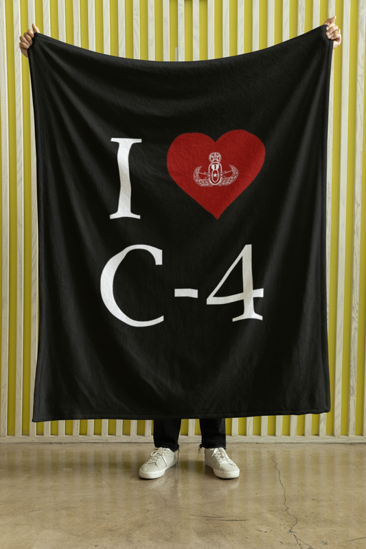 Pre-Order "I Heart C-4" Plush Throw Blanket