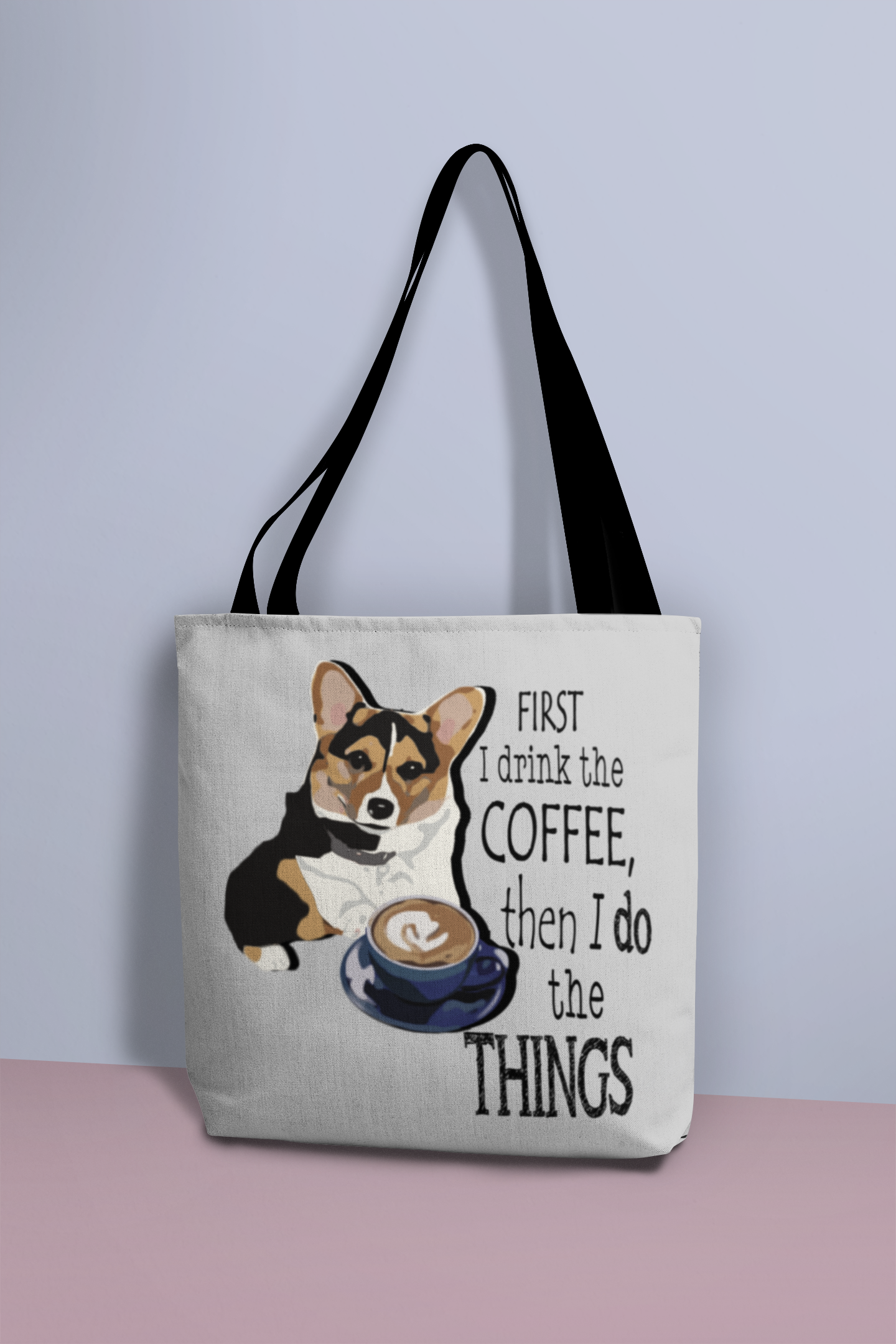 "First Coffee" Tote Bag