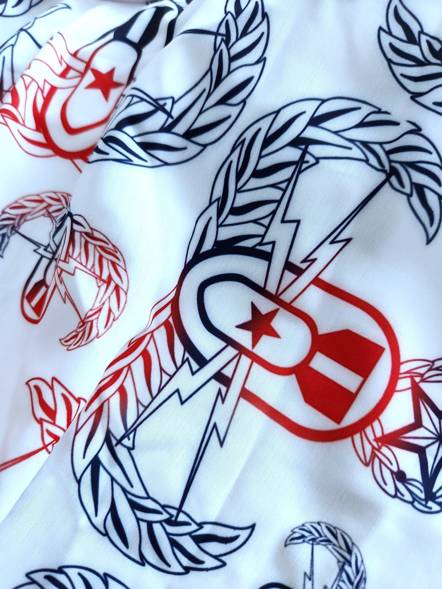 Women's Flowy Tankini - "EOD Badges X 3" (Red, White, & Blue)