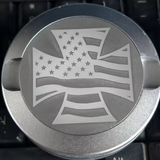 Pre-Order: Smokeless Nicotine Container - "American Flag Iron Cross"