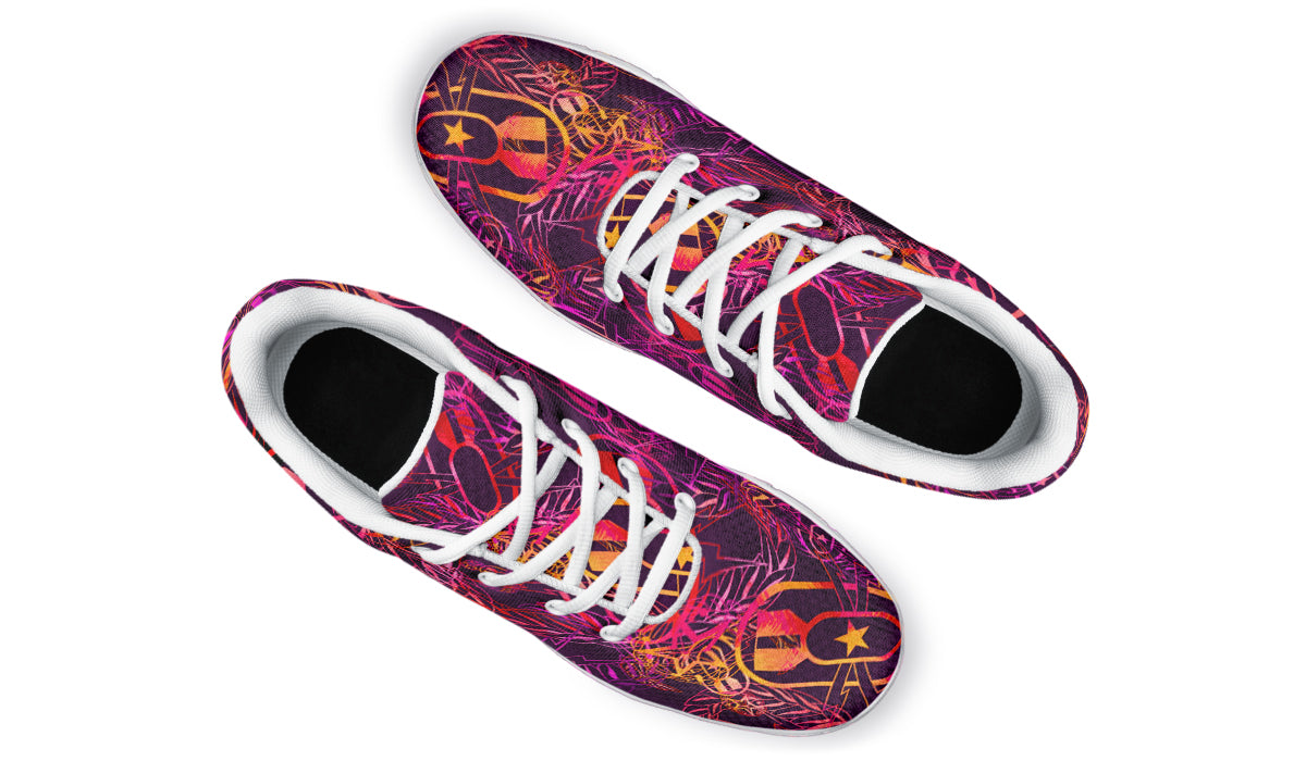 Sneakers - "It's 5 o'clock Somewhere" (Yellow/Orange/Purple) Size 6.5W