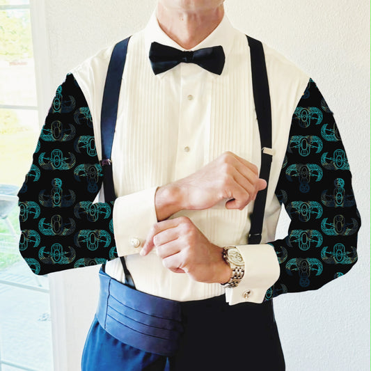 CUSTOM ORDER - Mess Dress Shirt (Men's) - "EOD Badge Rows" (Burnt Edges)