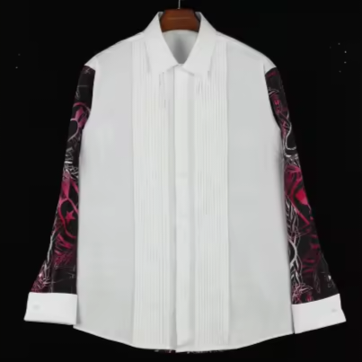 CUSTOM ORDER - Mess Dress Shirt (Men's) - "It's 5 o'clock Somewhere" (Hot Pink on Black)