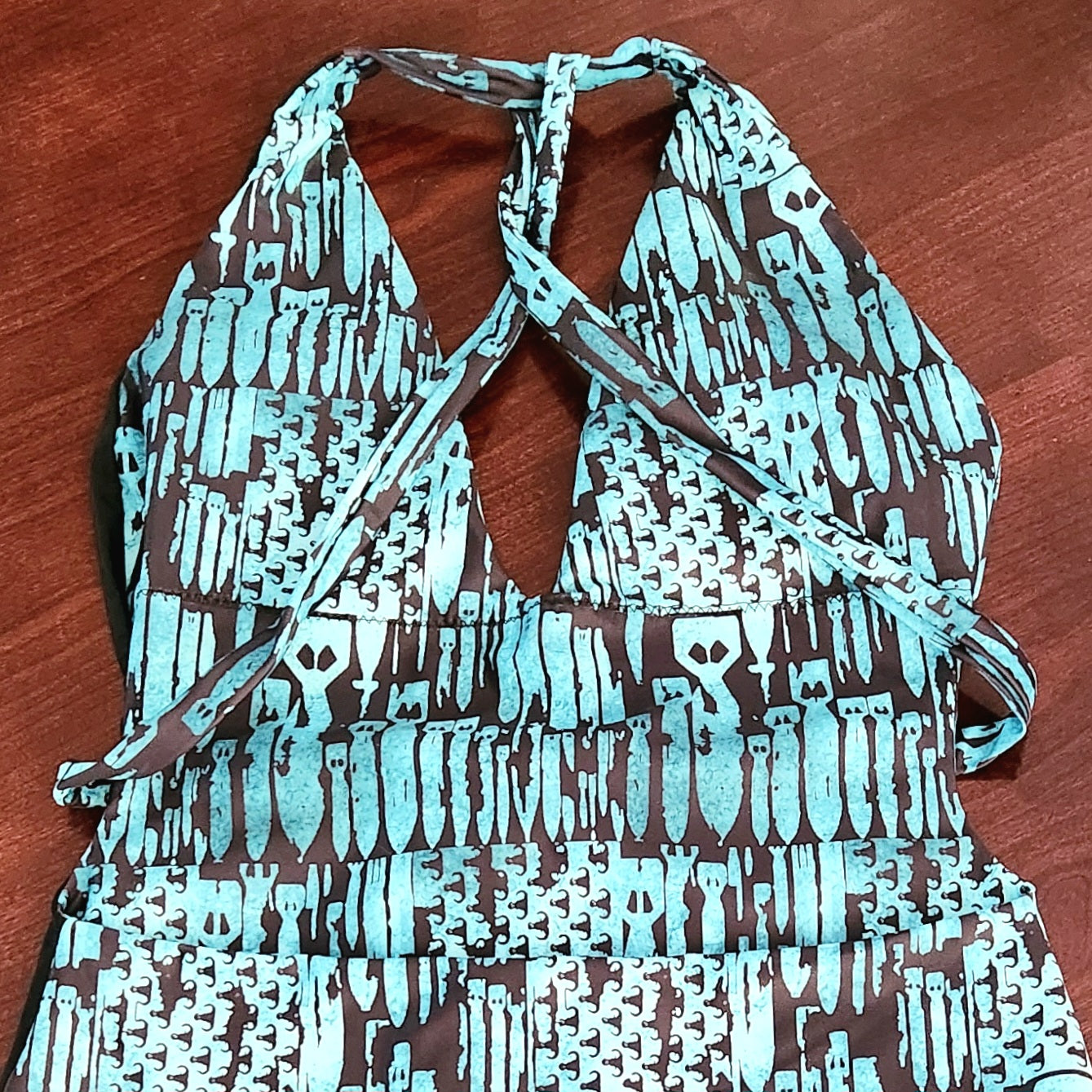 Women's Split One-Piece (SAMPLE) - "EOD Bomb Flag" (Turquoise)