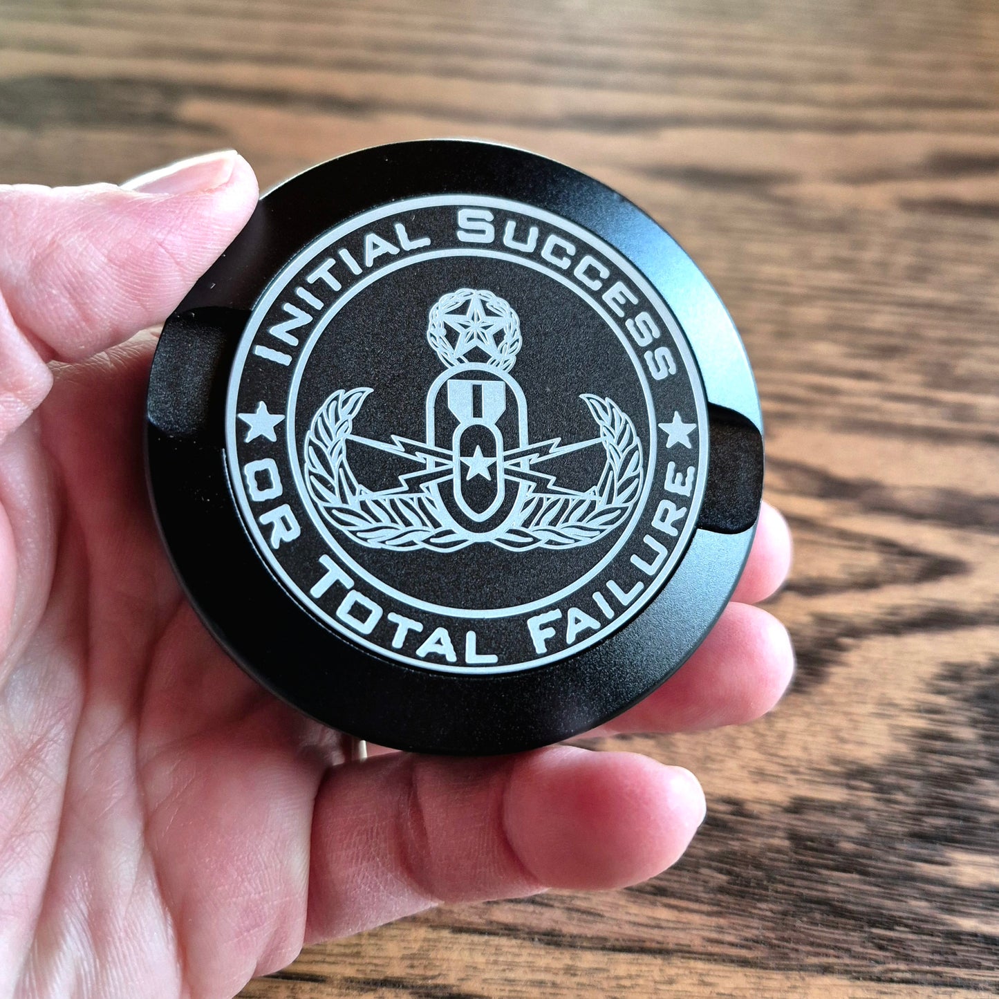 Smokeless Nicotine Container - "EOD Coin" (Black)