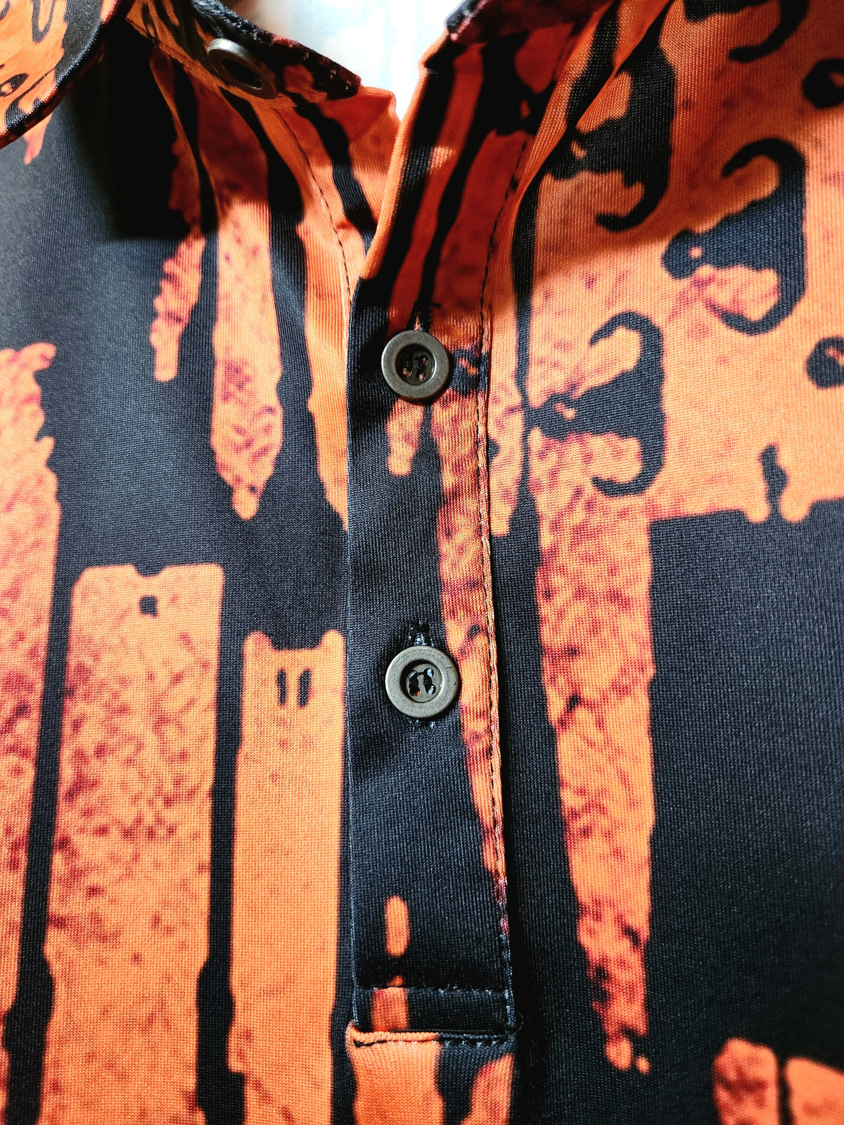 Print On Demand - Polo Shirt - "EOD Bomb Flag" (Orange on Black)