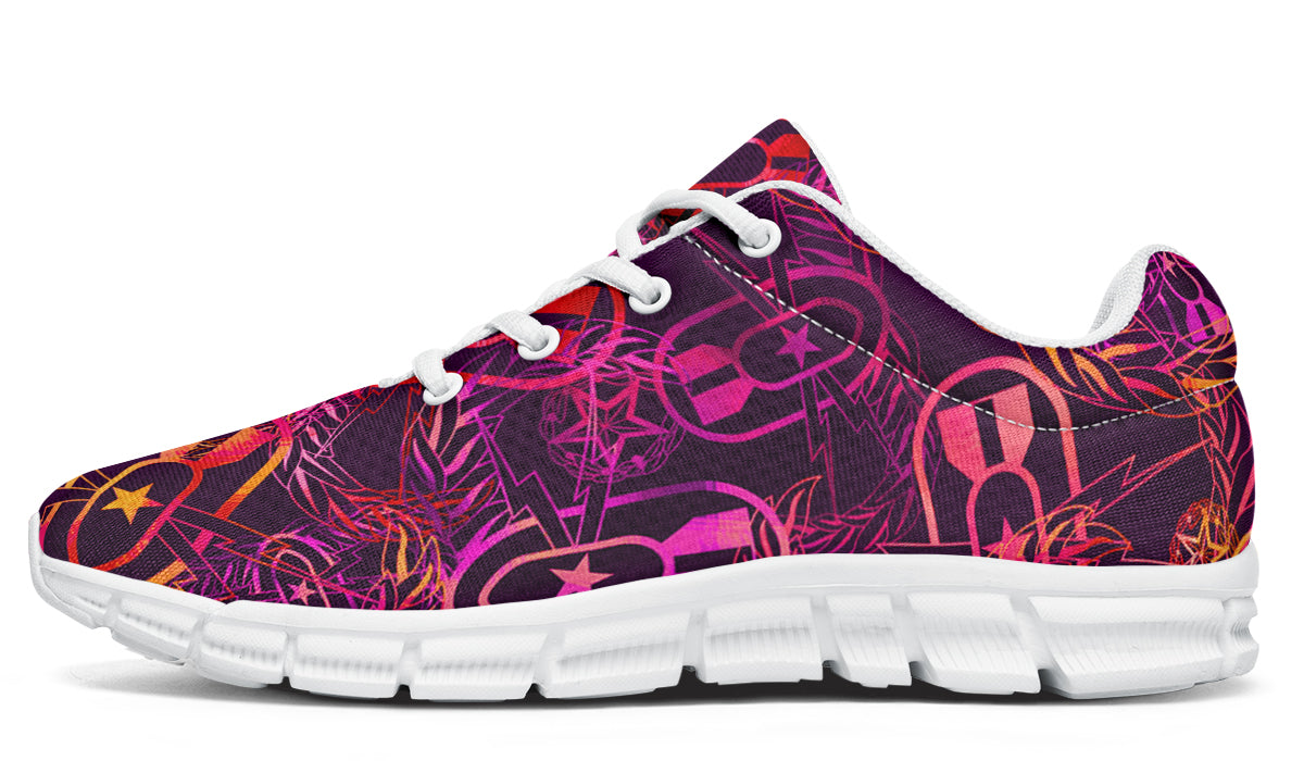 Sneakers - "It's 5 o'clock Somewhere" (Yellow/Orange/Purple) Size 6.5W