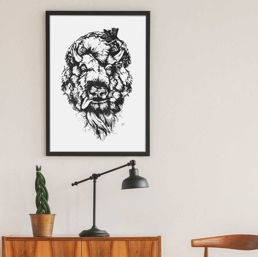 Print (8" x10") - "Tattered Buffalo"