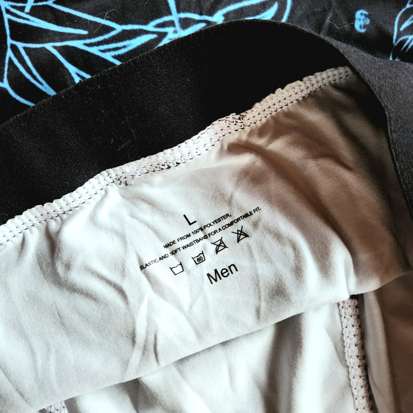 Men's Boxer Briefs with Fly - "EOD Mixed Badges" (Electric Blue on Black)