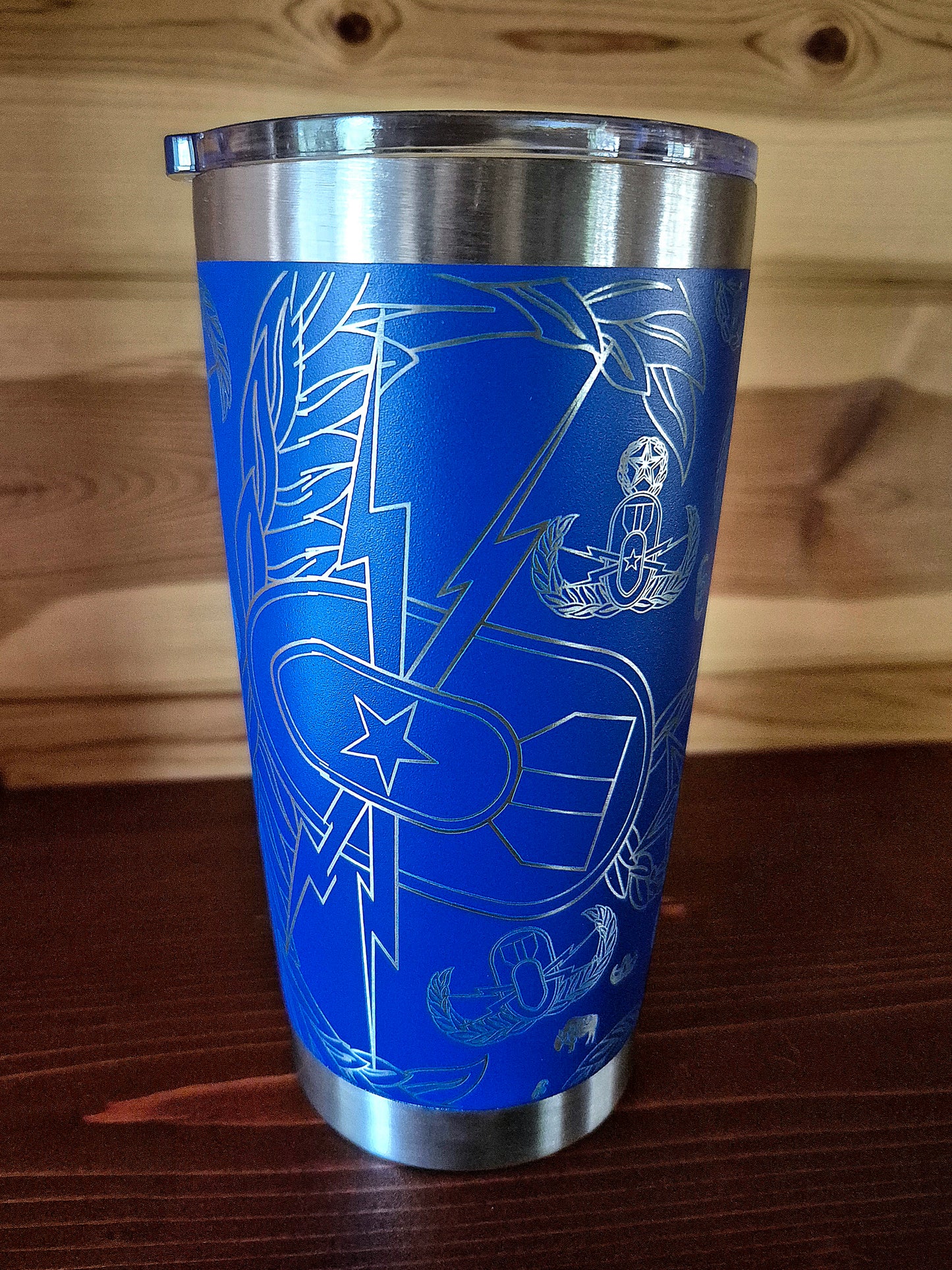 Tumbler - "Mixed EOD Badges" (Blue)