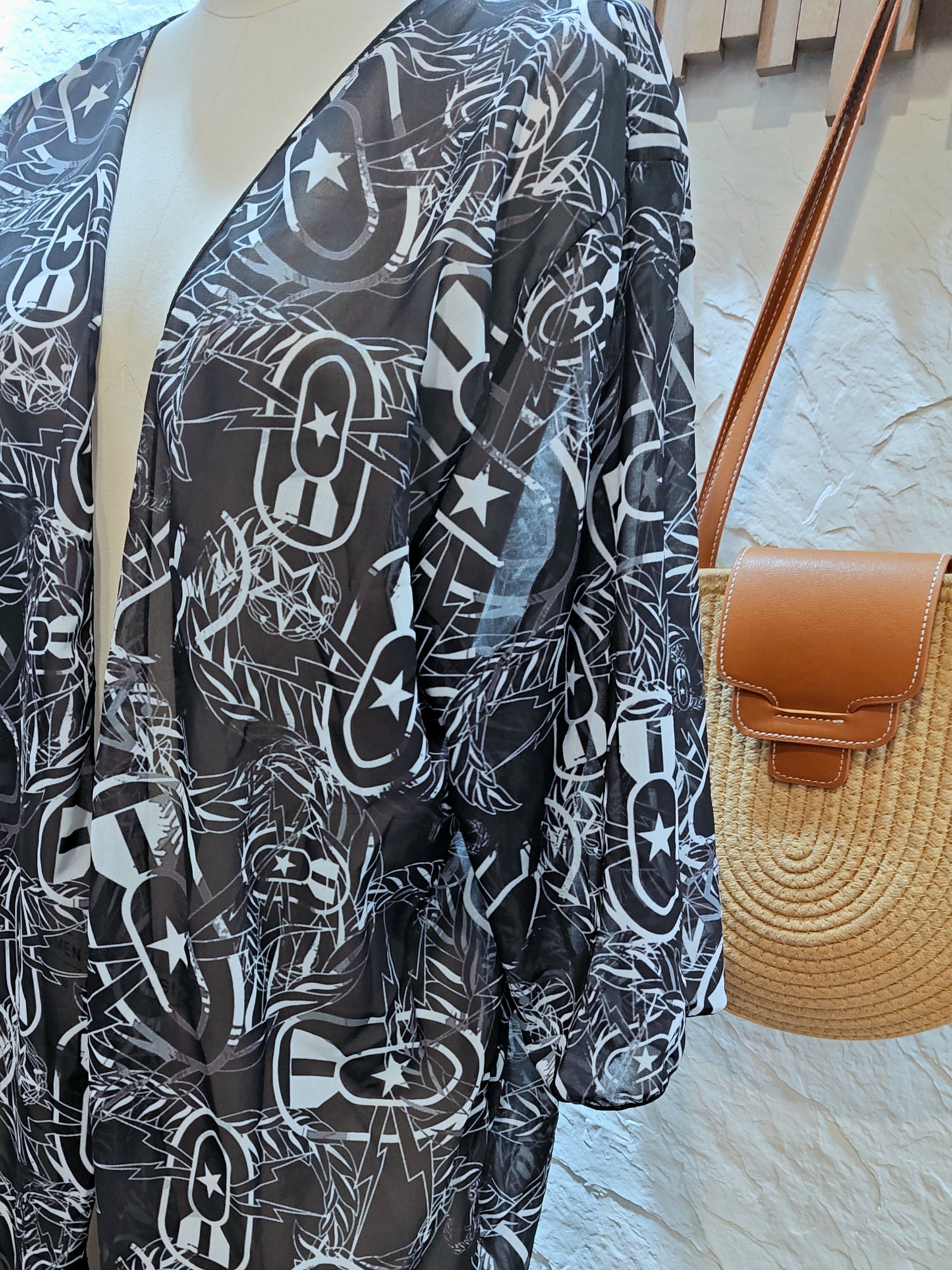 Kimono - "It's 5 o'clock Somewhere" (White on Black)