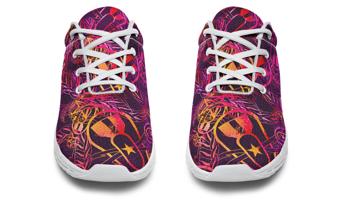 Sneakers - "It's 5 o'clock Somewhere" (Yellow/Orange/Purple) Size 6.5W