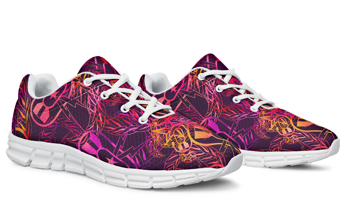 Sneakers - "It's 5 o'clock Somewhere" (Yellow/Orange/Purple) Size 6.5W