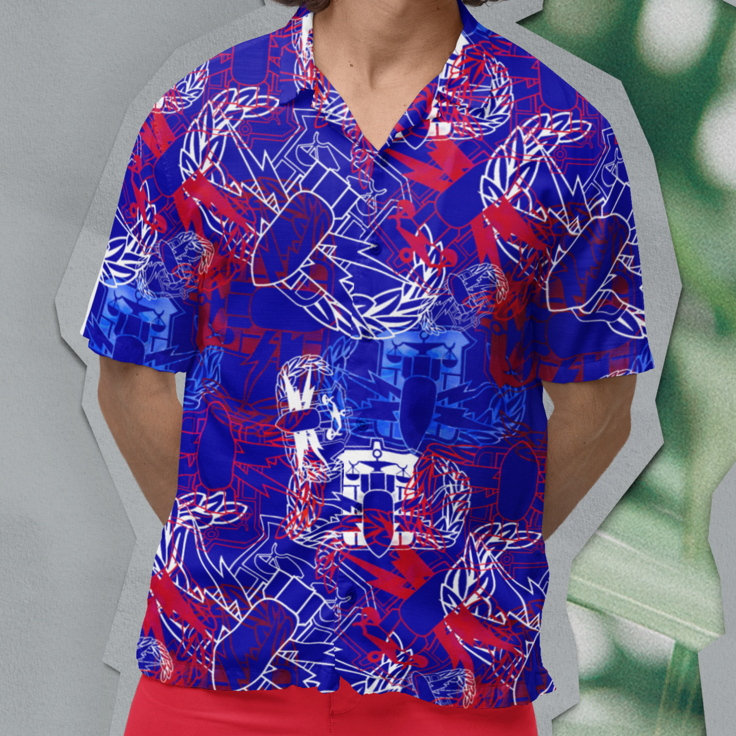 Hawaiian Shirt - "It's 5 o'clock Somewhere" HDS/PSBT (RWB on Blue)
