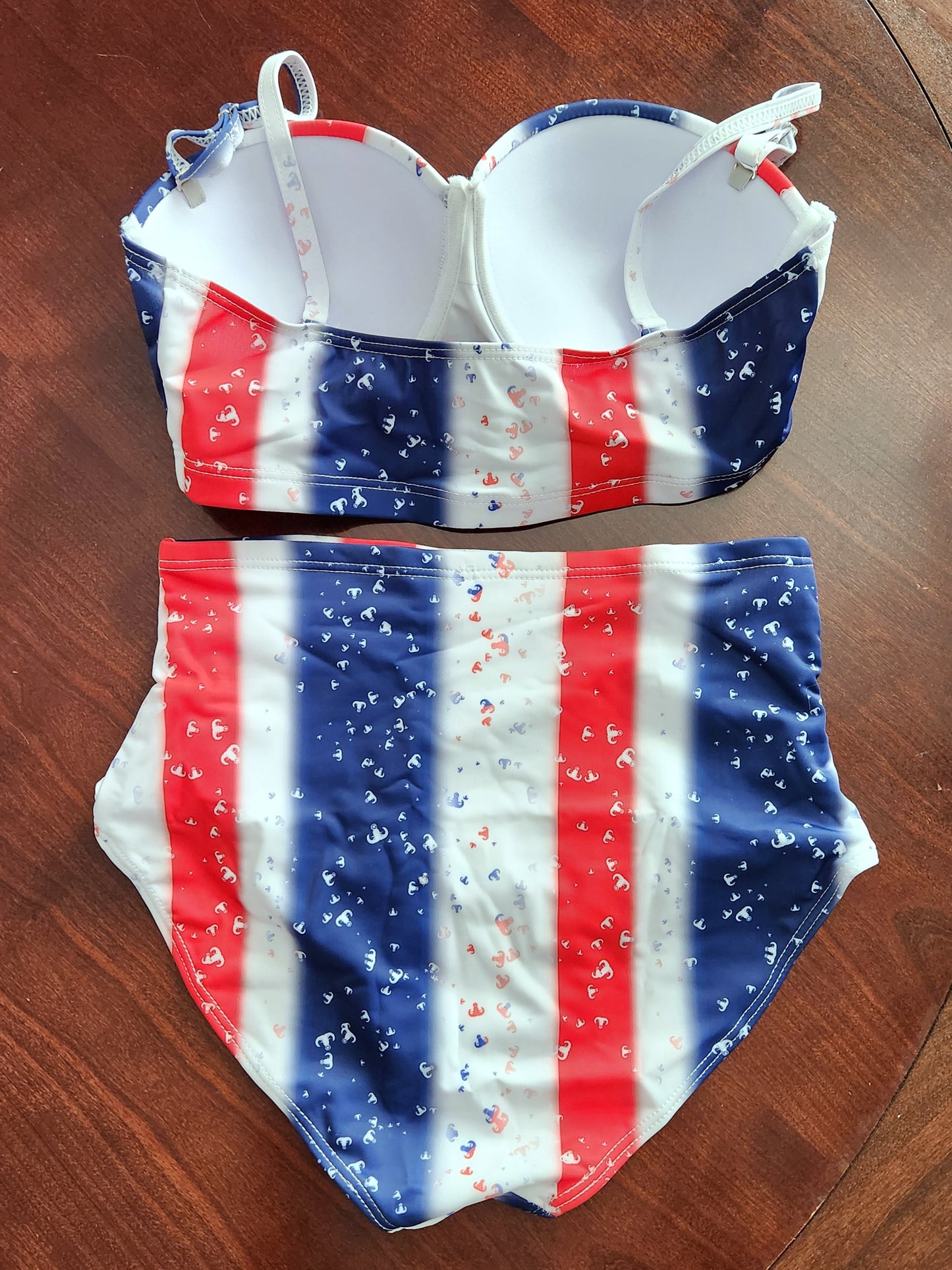 Women's Retro Two-Piece - "EOD Confetti & Stripes" (Red, White, & Blue)