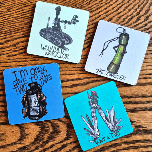 Coasters - "Punny Bomb Tech" (Set 2)