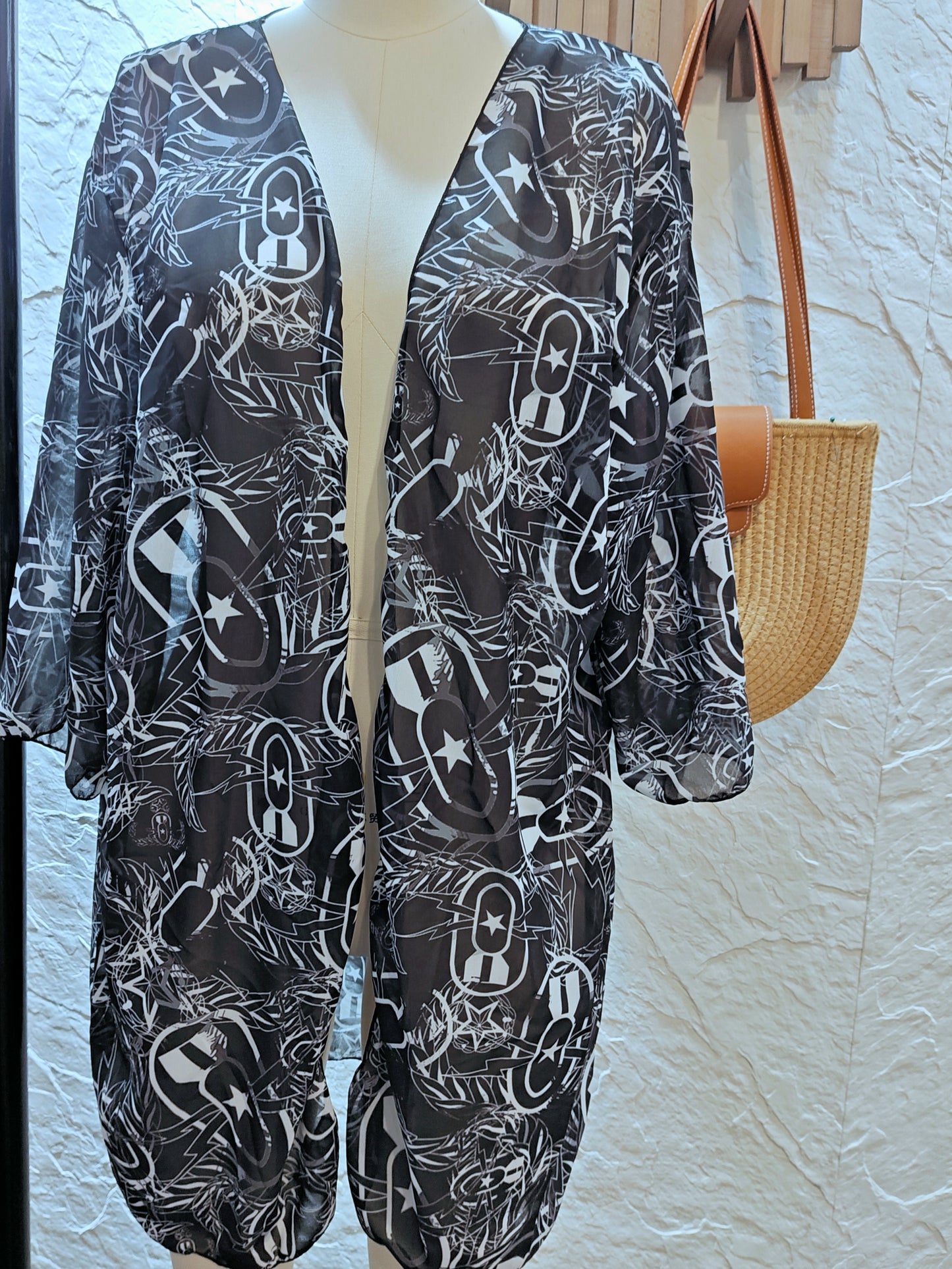 Kimono - "It's 5 o'clock Somewhere" (White on Black)