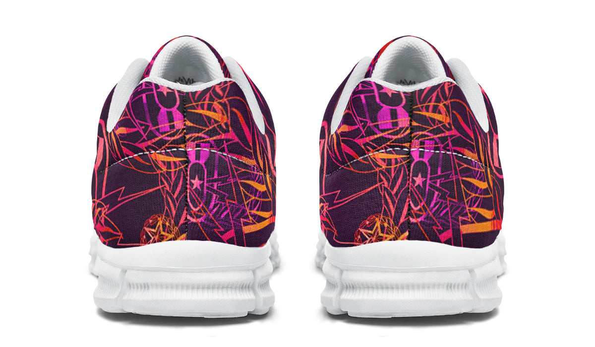 Sneakers - "It's 5 o'clock Somewhere" (Yellow/Orange/Purple) Size 6.5W