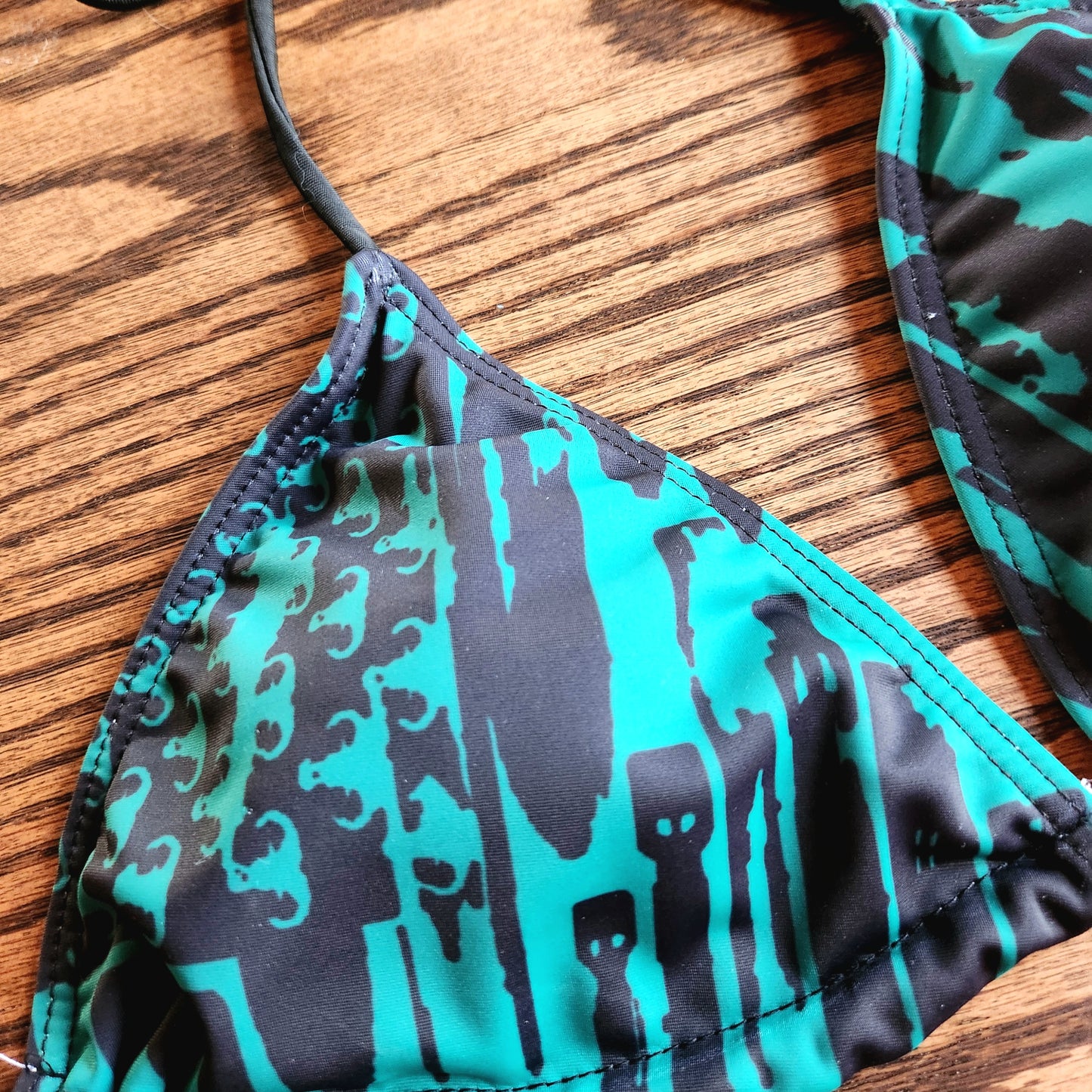 Women's String Bikini Style 2 - "EOD Bomb Flag" (Black on Green)