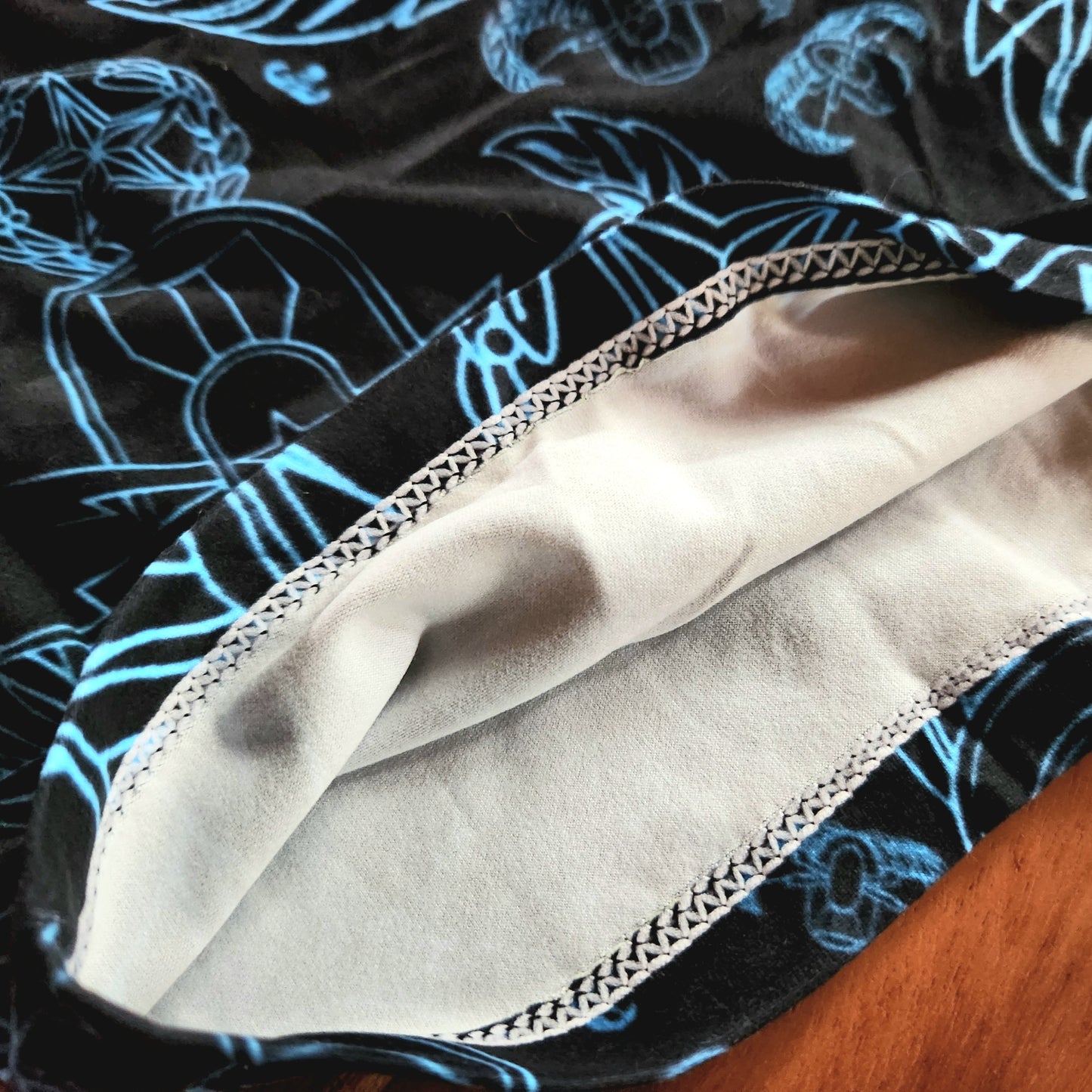 Men's Boxer Briefs with Fly - "EOD Mixed Badges" (Electric Blue on Black)