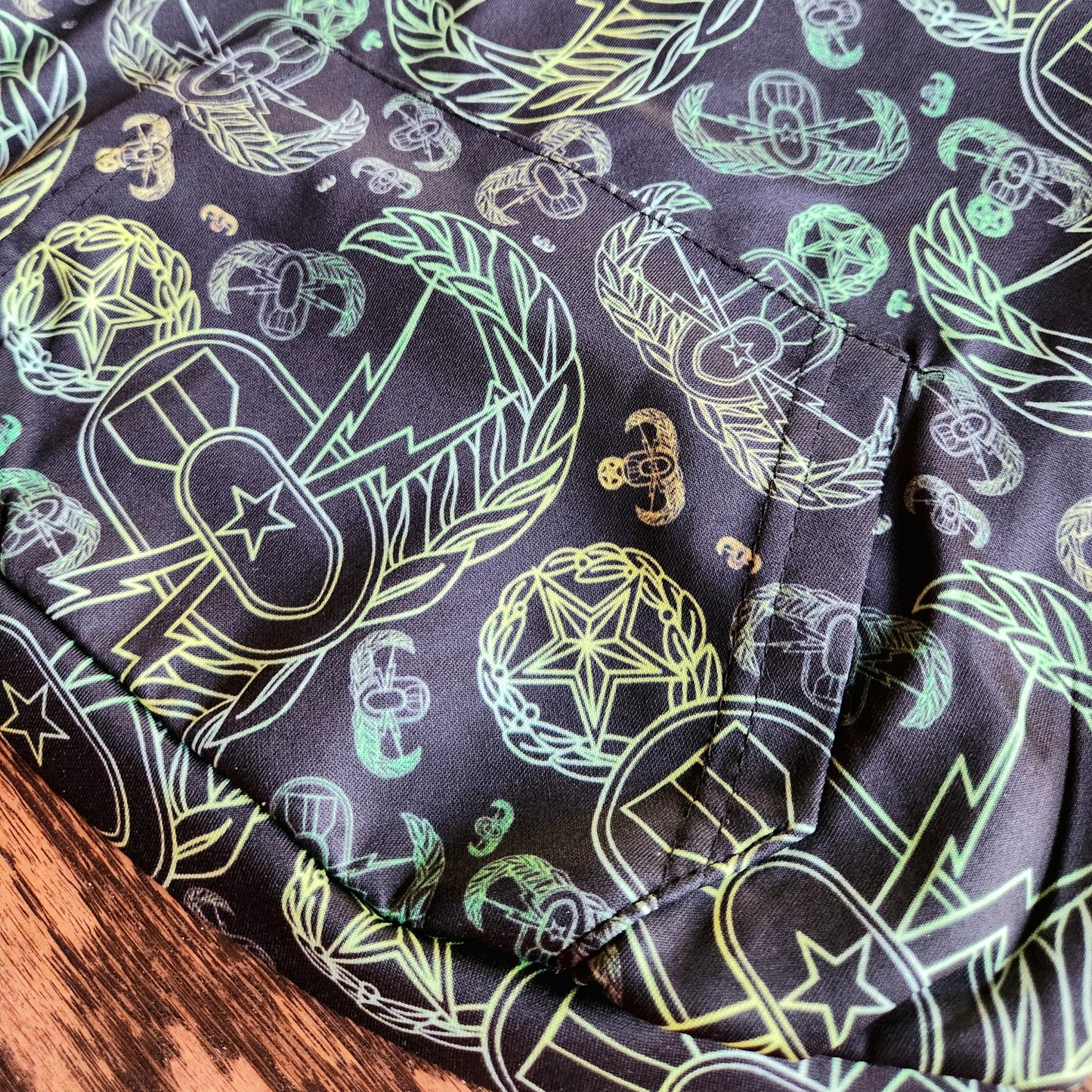 Pet Hoodie Zip Up - "EOD Mixed Badges" (Lemon Lime on Black)