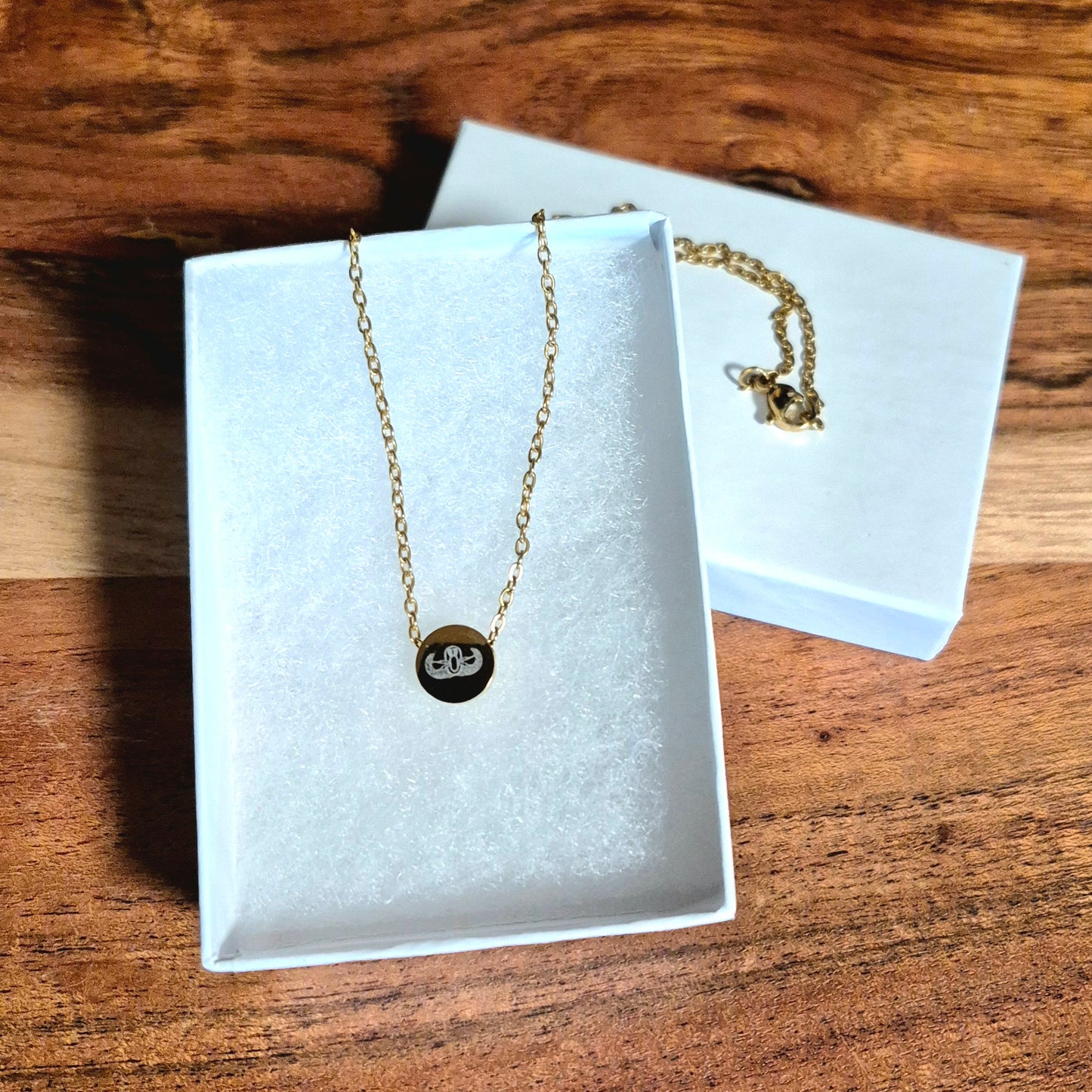 Engraved Mini Circle Necklace — "EOD Senior Badge"