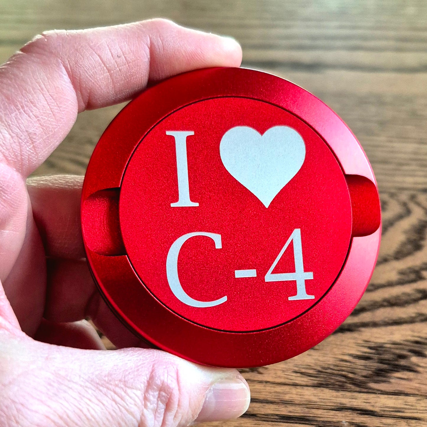Smokeless Nicotine Container - "I Heart C-4"