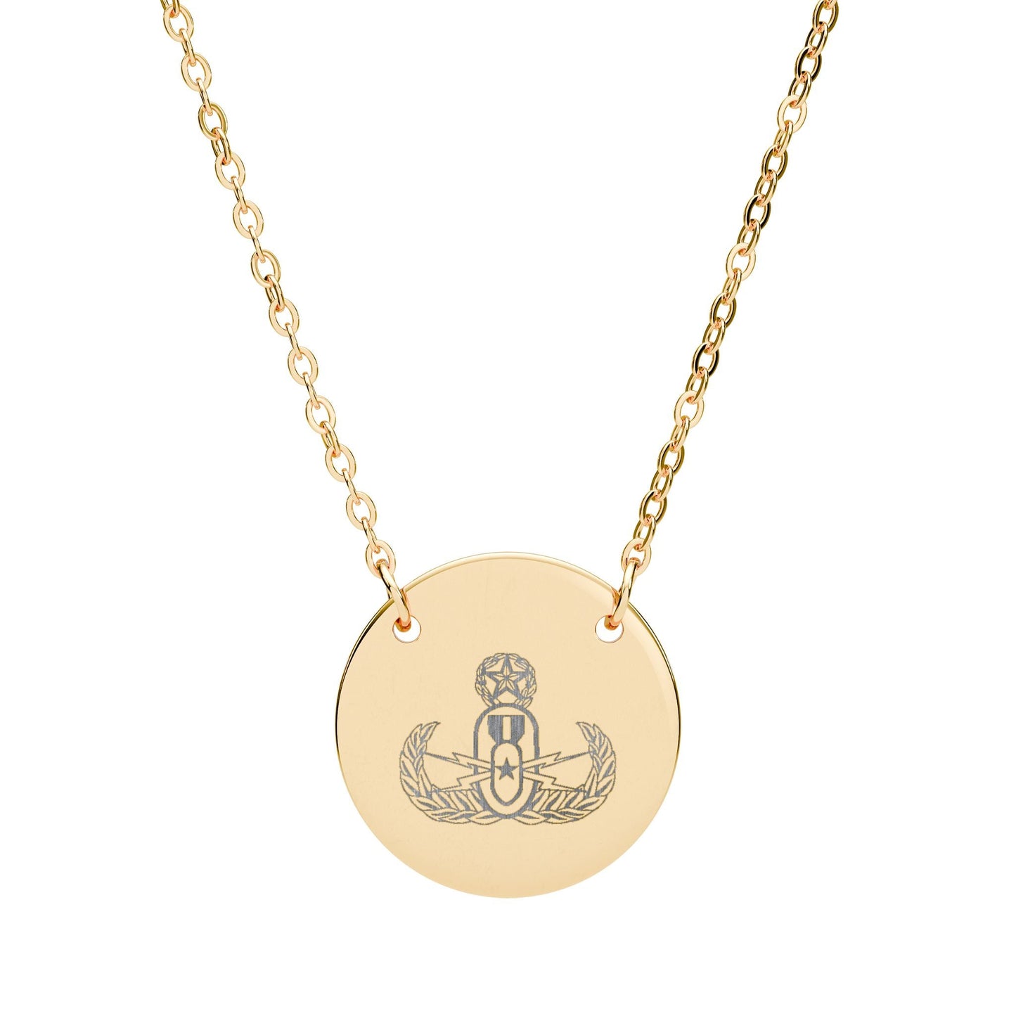 Engraved Circle Necklace - "EOD Master Badge" - (Gold In-Stock)