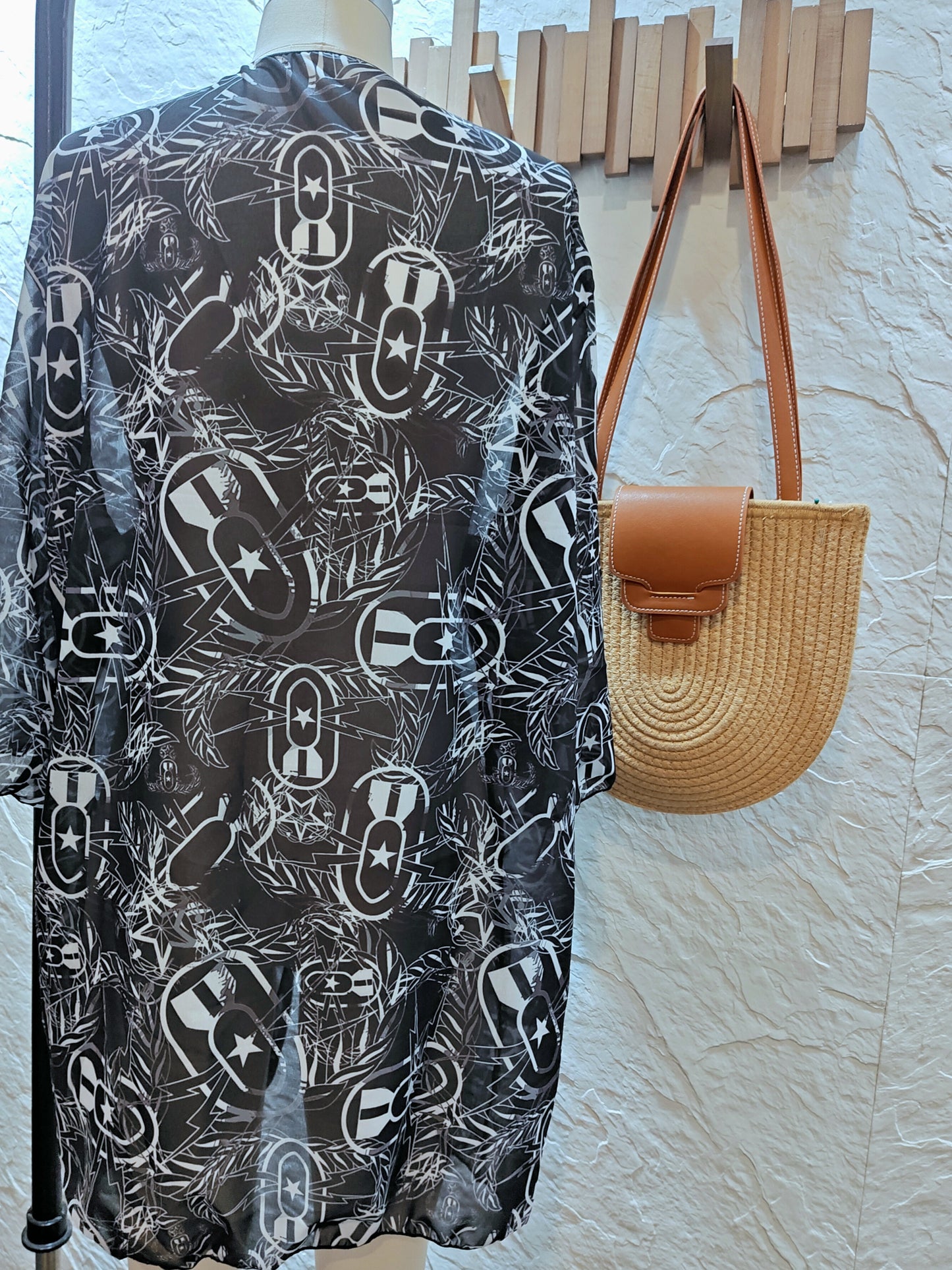 Kimono - "It's 5 o'clock Somewhere" (White on Black)