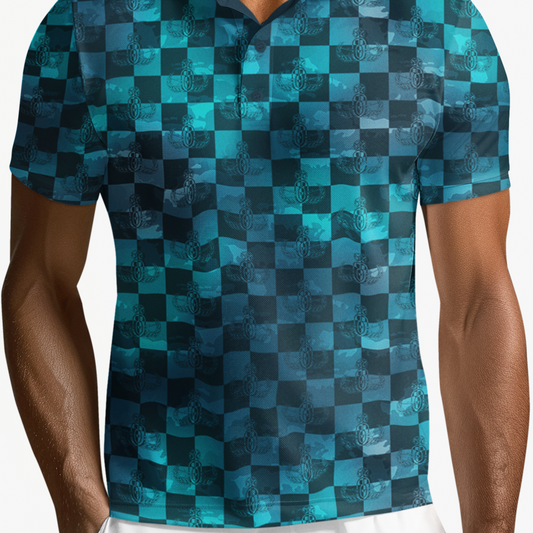 Polo Shirt - "EOD Buffoulage Checkered Flag" (Teal)