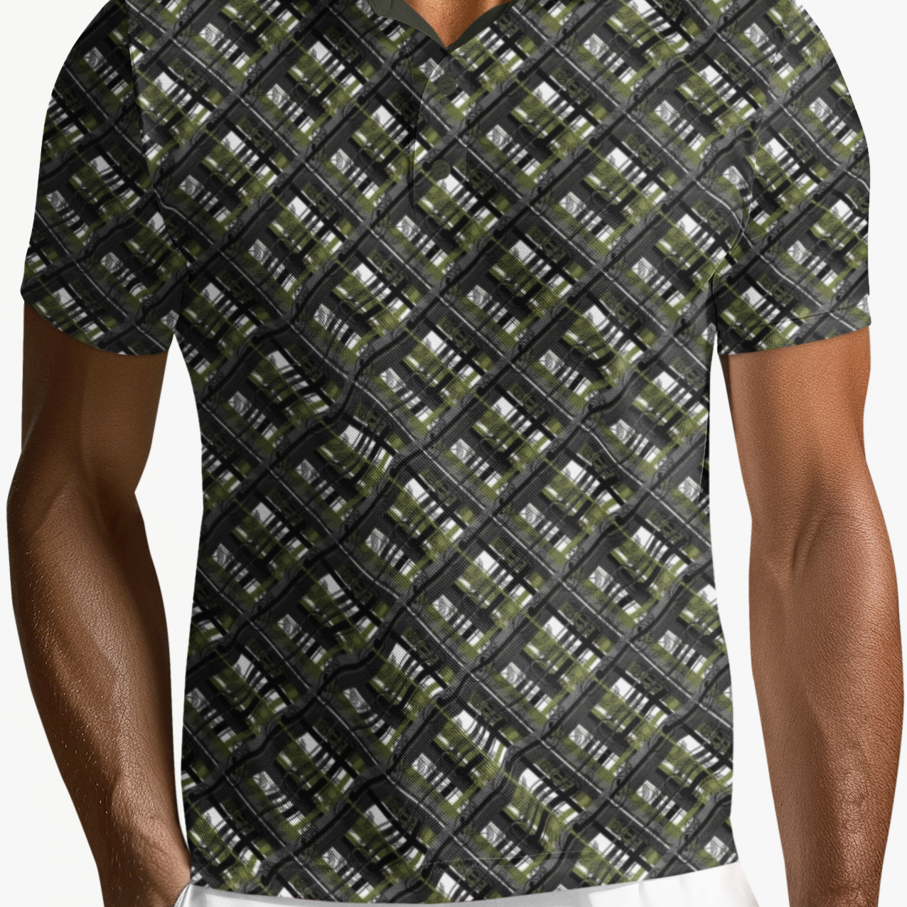 Polo Shirt - "EOD Diagonal Plaid" (OD Green & Black)