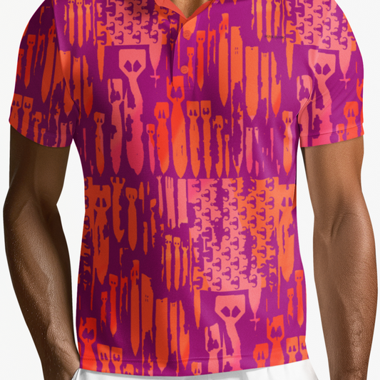 Polo Shirt - "EOD Bomb Flag" (Orange & Pinks)