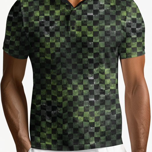 Polo Shirt - "EOD Buffoulage Checkered Flag" (Green)