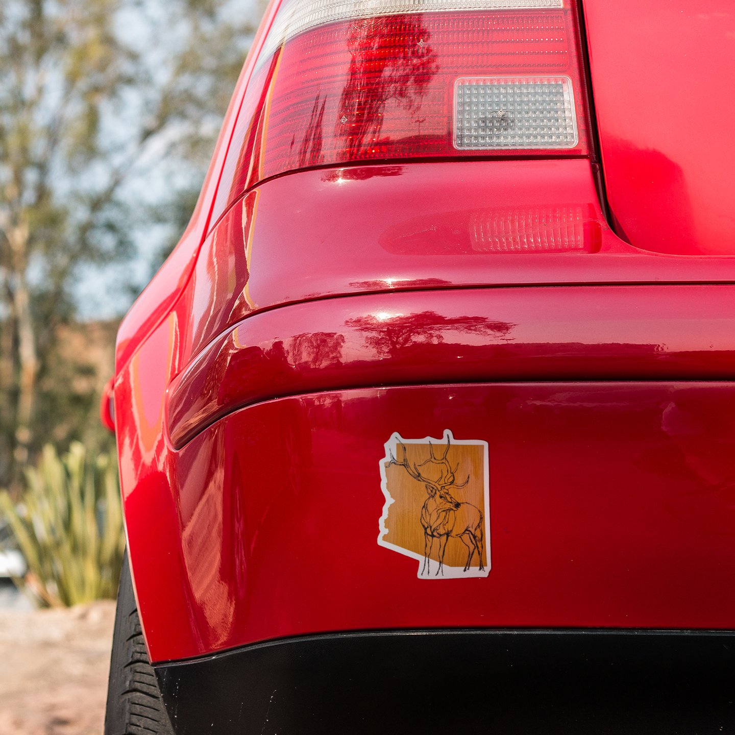 Vinyl Sticker/Decal - "AZ Elk" (Woodgrain Gold)