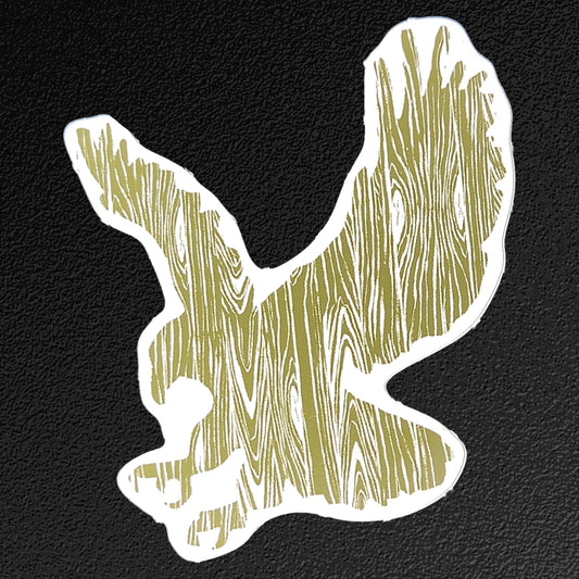 Vinyl Sticker/Decal - "Wood Grain Eagle" (OD Green)