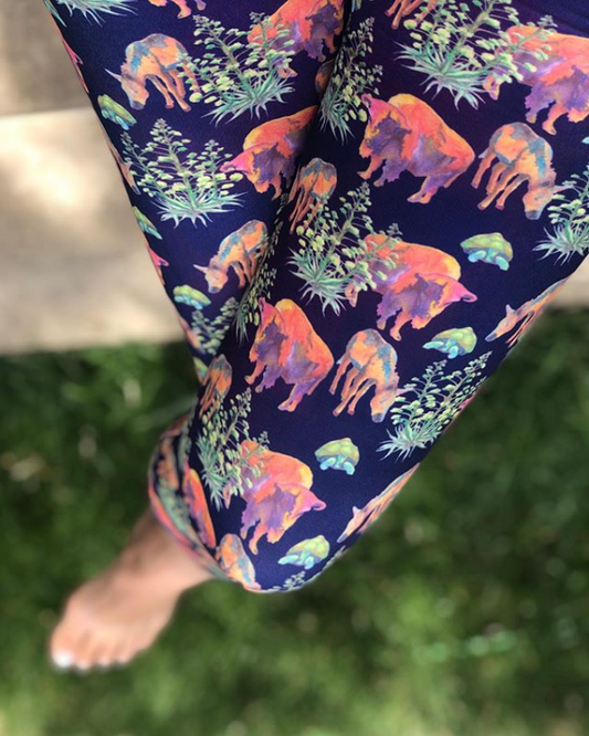 Leggings (Capris) - "Watercolor Desert"